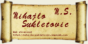 Mihajlo Šukletović vizit kartica